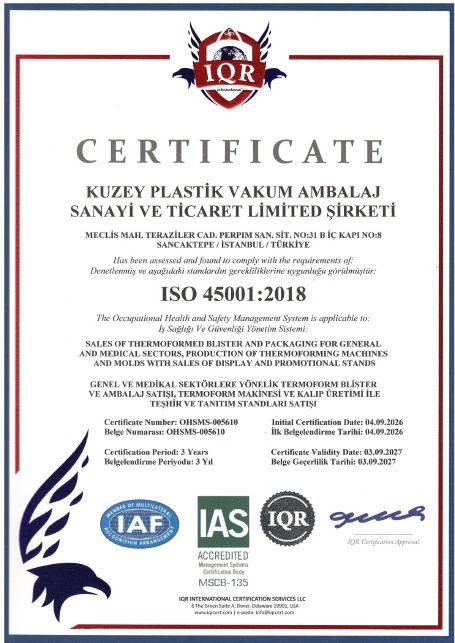 ISO 45001:2018 sertifikası